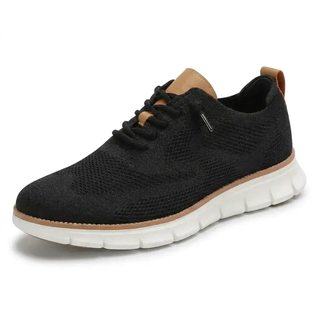 Sapato ortopédico masculino knit derby antiderrapante com suporte de arco