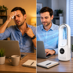 Climatizador portátil sem pás silencioso e compacto para casa e escritório