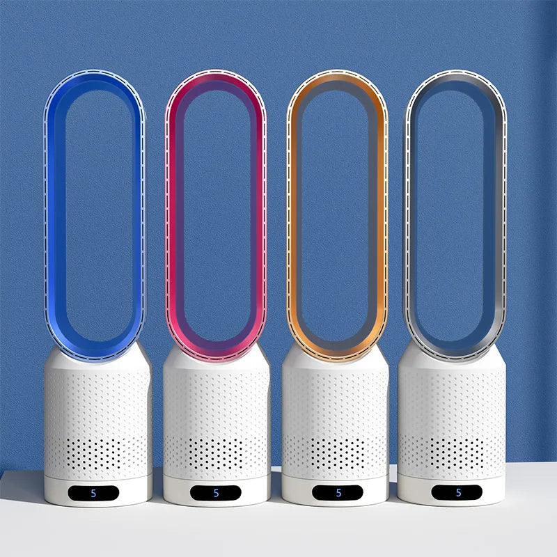 Ventilador torre sem pás 3 em 1 com purificador e esterilizador UV
