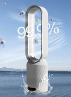 Ventilador torre sem pás 3 em 1 com purificador e esterilizador UV