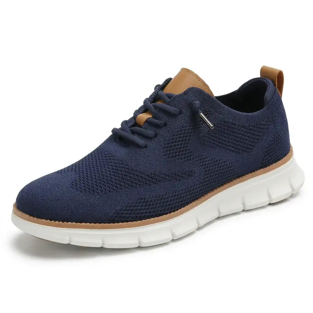 Sapato ortopédico masculino knit derby antiderrapante com suporte de arco