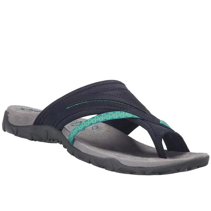 Sandálias ortopédicas femininas flip flop com suporte de arco plantar