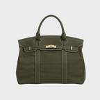 Tote bag canvas vintage resistente à água com alças reforçadas e fecho metálico