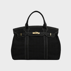 Tote bag canvas vintage resistente à água com alças reforçadas e fecho metálico