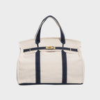 Tote bag canvas vintage resistente à água com alças reforçadas e fecho metálico
