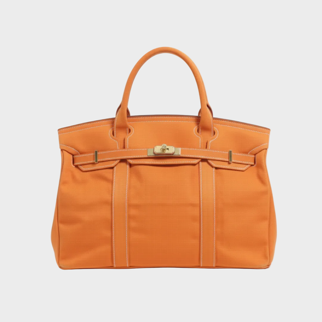 Tote bag canvas vintage resistente à água com alças reforçadas e fecho metálico