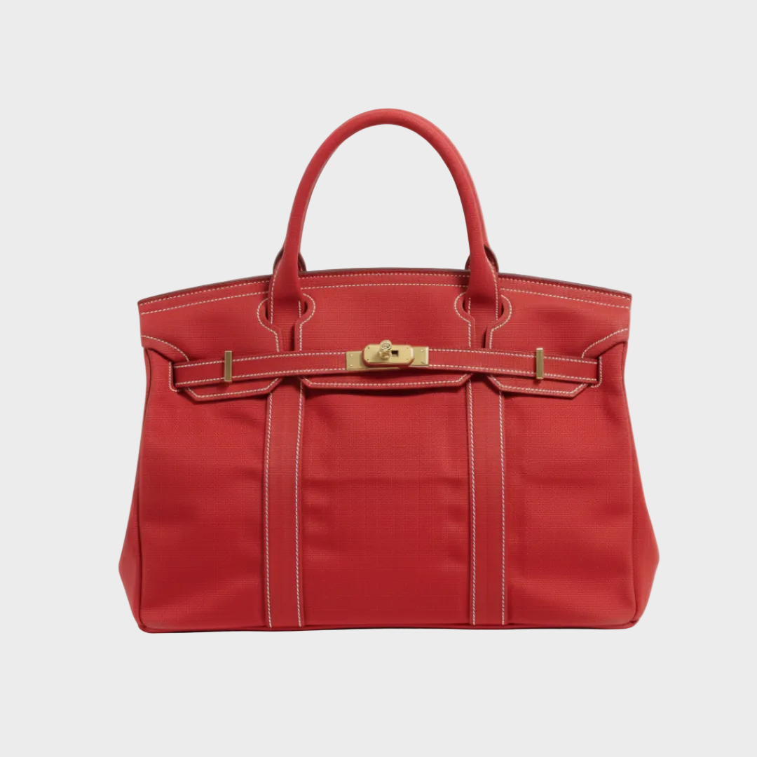 Tote bag canvas vintage resistente à água com alças reforçadas e fecho metálico