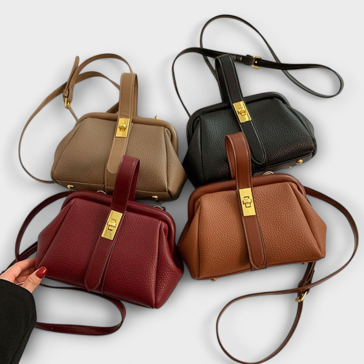Mala retro feminina espaçosa com alças resistentes em estilo vintage