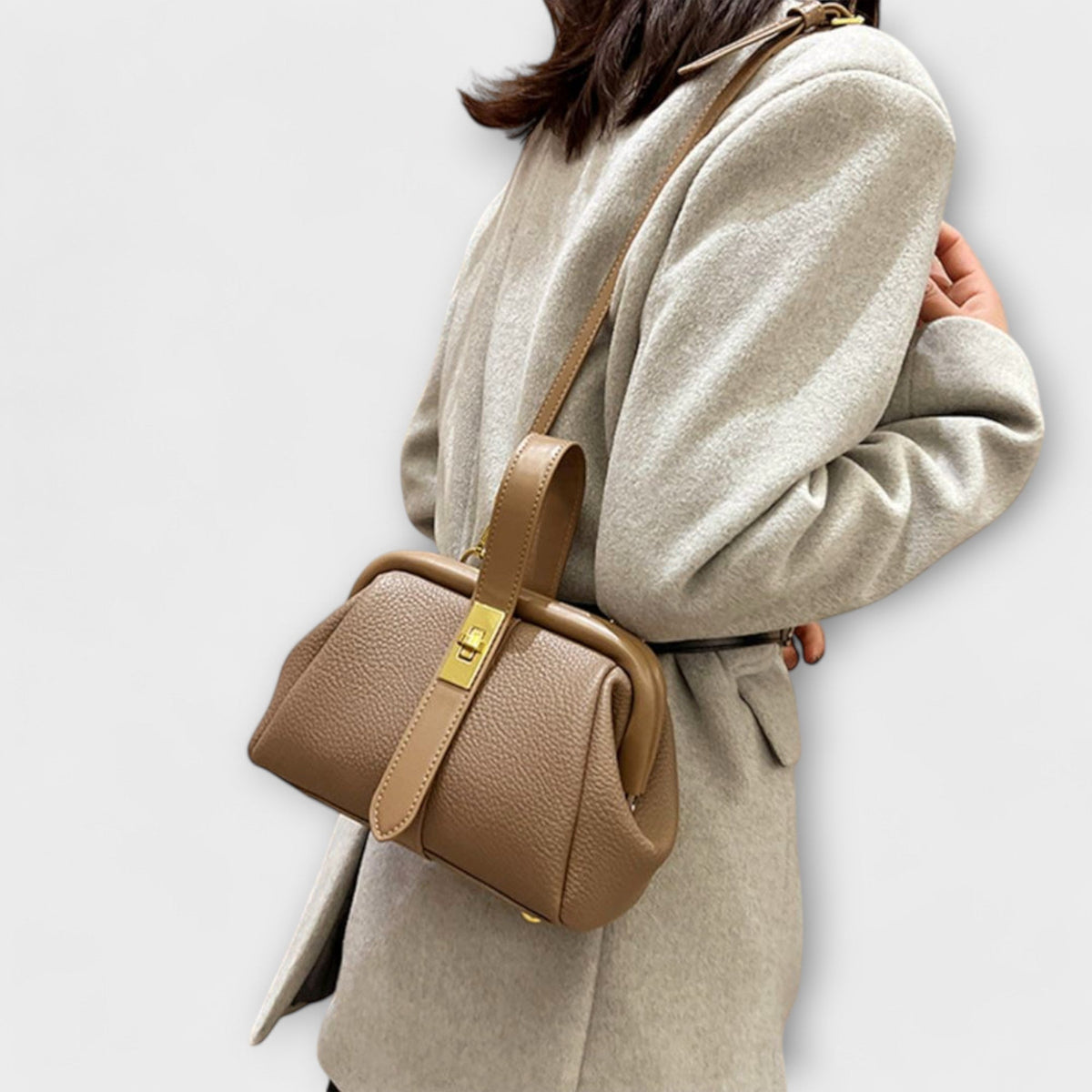 Mala retro feminina espaçosa com alças resistentes em estilo vintage