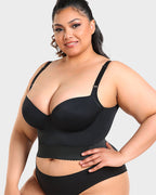 Sutiã push up feminino longline acolchoado com bojo e arame