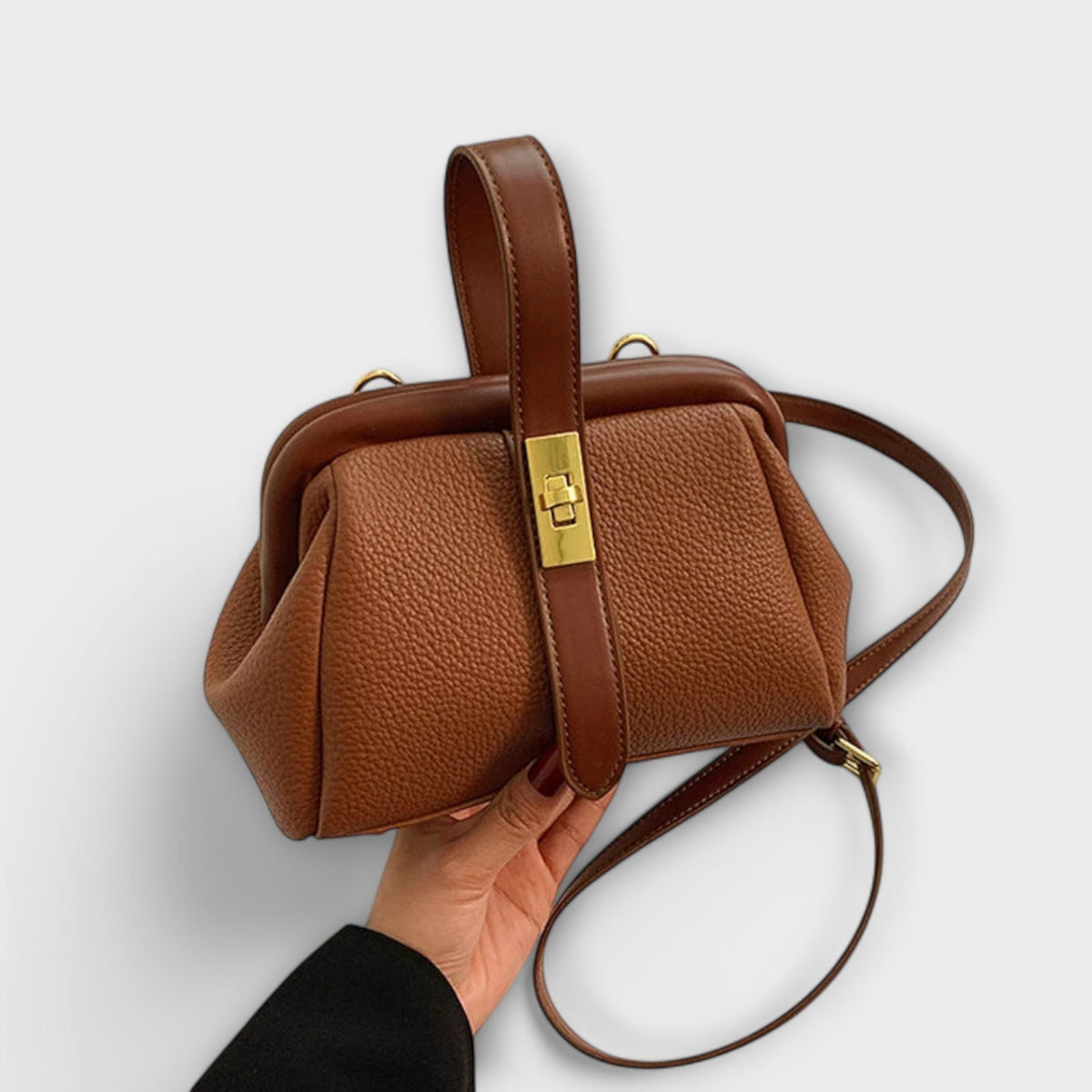 Mala retro feminina espaçosa com alças resistentes em estilo vintage