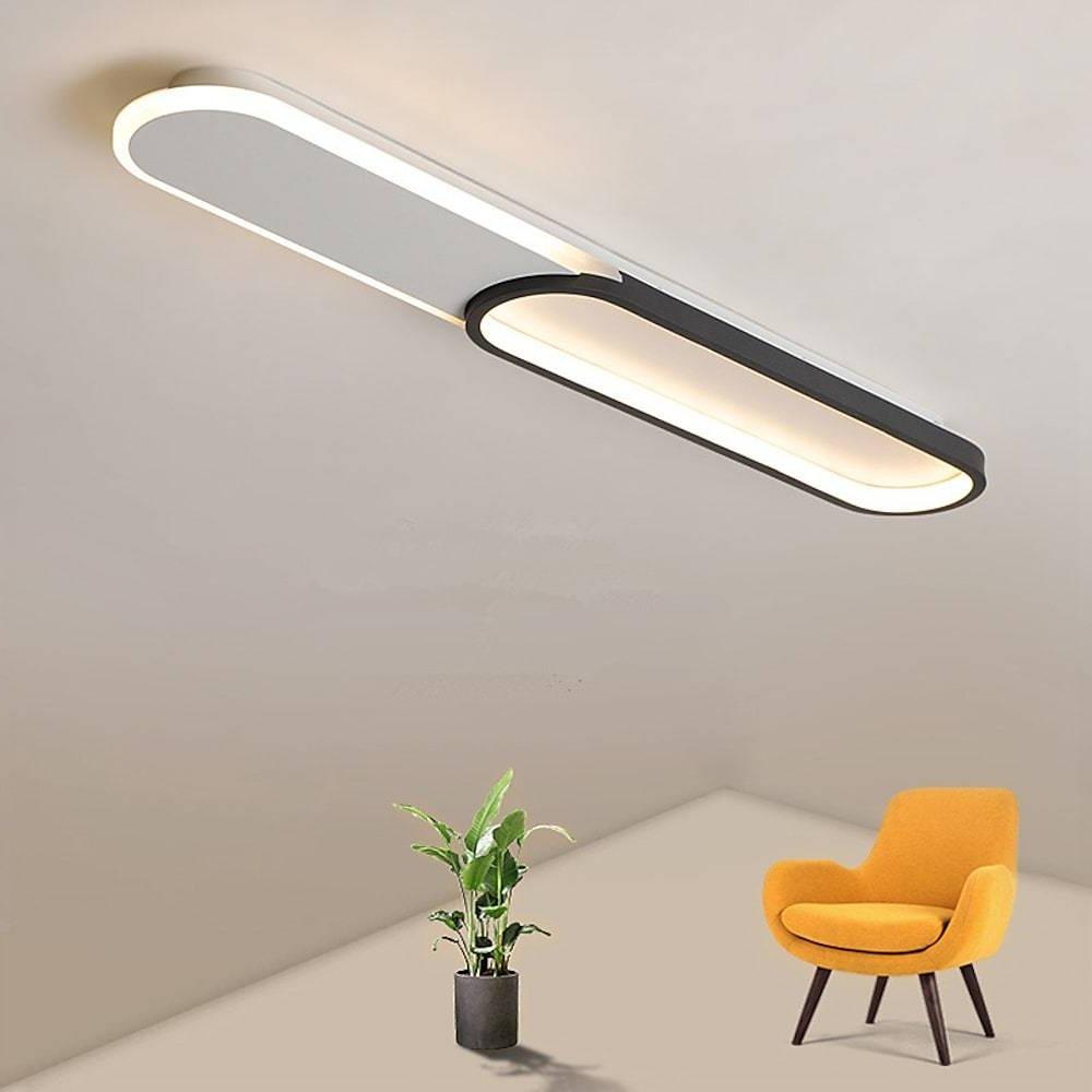 Luminária de teto LED retangular minimalista kit 2 unidades em metal