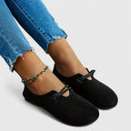 Mocassins femininos sem atacadores bico redondo sola plana
