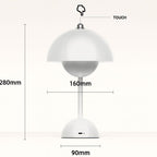 Candeeiro de mesa LED sem fios com cúpula moderna e controlo por toque