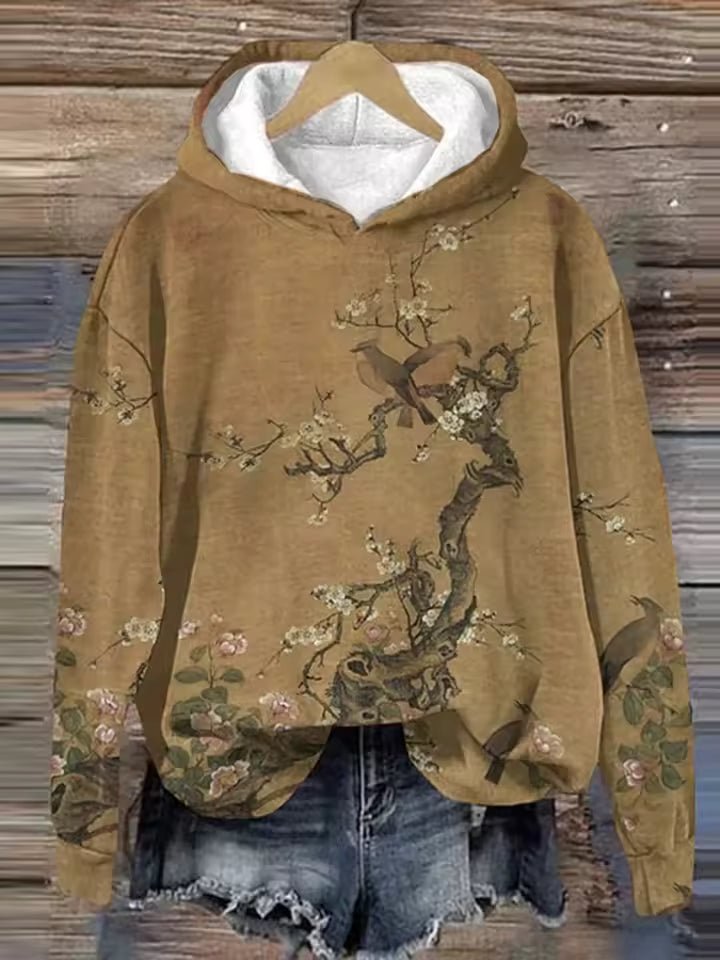 Hoodie feminino jacquard escandinavo leve com capuz integrado