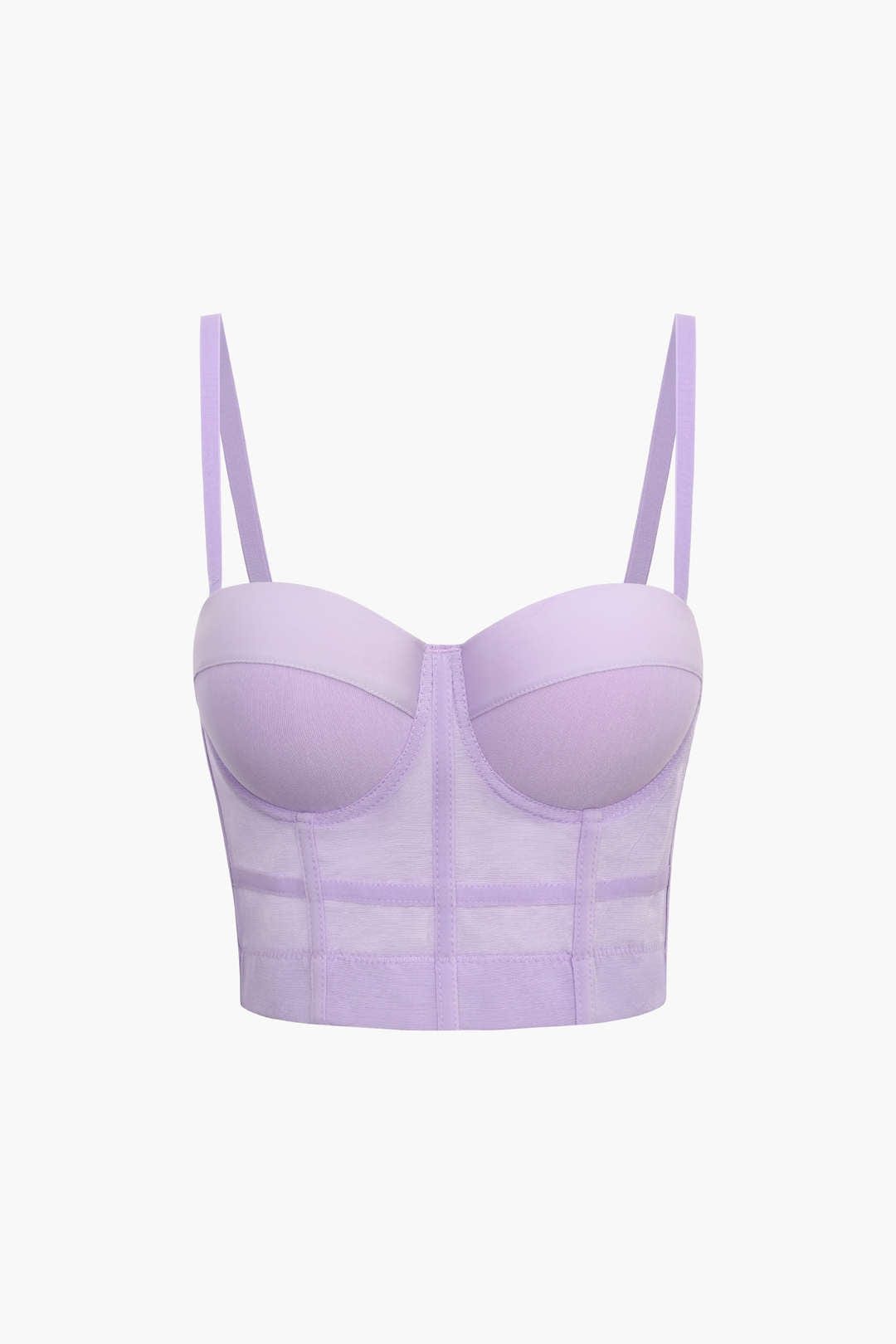 Top de renda feminino bustier com taças acolchoadas e alças ajustáveis