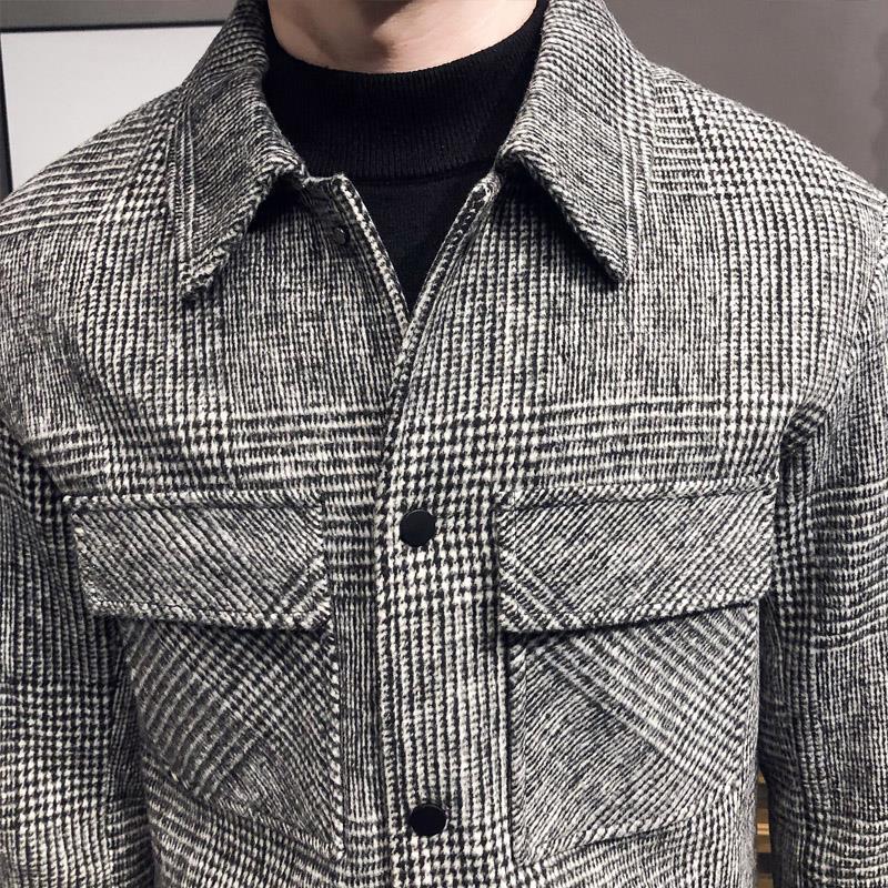 Camisa jaqueta xadrez masculina corte relaxed com botões frontais