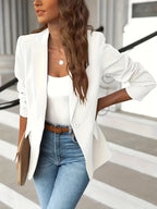 Blazer feminino casual estruturado silhueta talhada disponível em várias cores