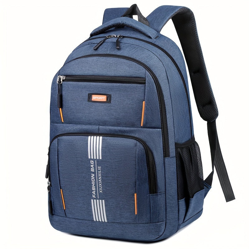 Mochila de couro masculina resistente com compartimento para laptop e alças ajustáveis