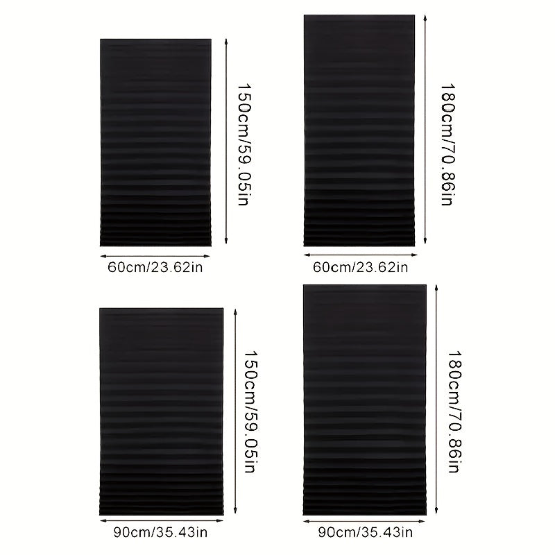 Cortina blackout sem fio plissada para quarto e sala, filtragem de luz, contemporânea
