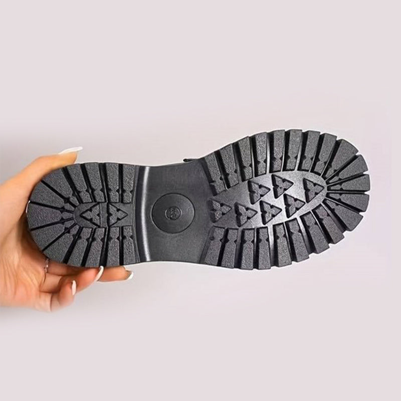 Women orthopedic platform loafers with arch support and lug sole