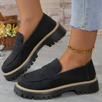 Women orthopedic platform loafers with arch support and lug sole