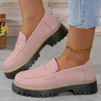 Women orthopedic platform loafers with arch support and lug sole