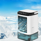 Ar condicionado portátil com névoa ultrassônica e 3 velocidades, mini climatizador LED