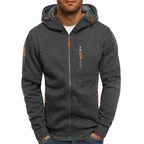 Sweater masculino com capuz em algodão e poliéster com dois bolsos frontais