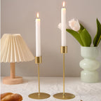Porta-velas de metal conjunto de 2 para decoração de mesa jantar e casamento