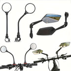 Espelhos retrovisores para bicicleta HD ajustáveis 23cm, pack 2 unidades, acrílico pentagonal