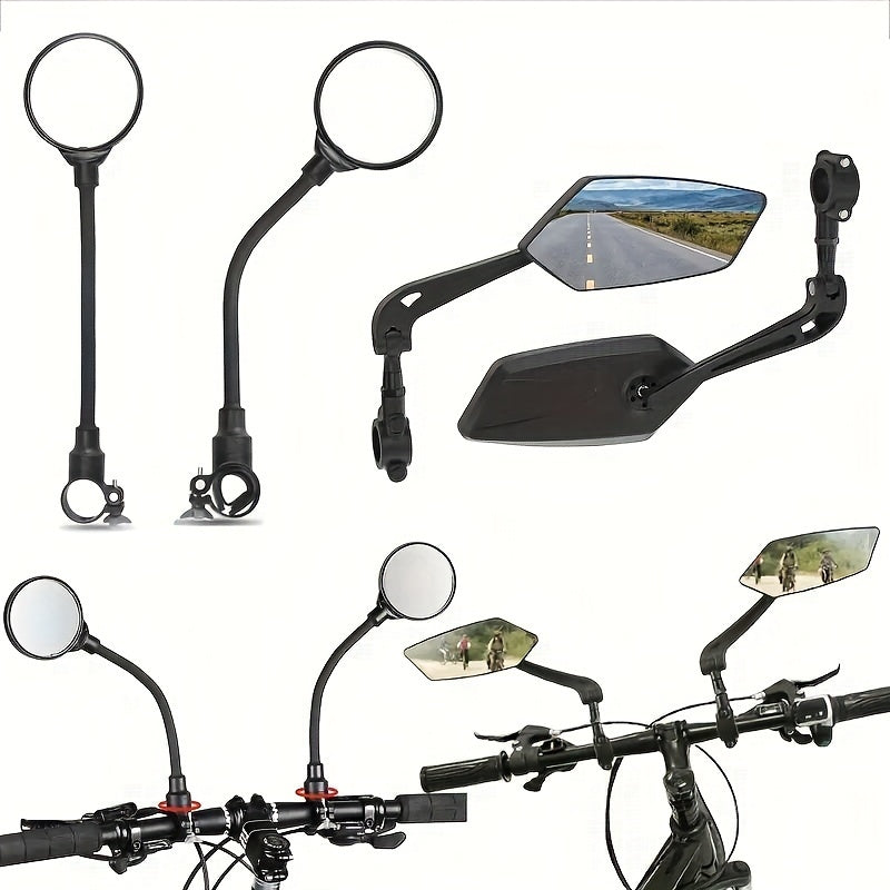 Espelhos retrovisores para bicicleta HD ajustáveis 23cm, pack 2 unidades, acrílico pentagonal