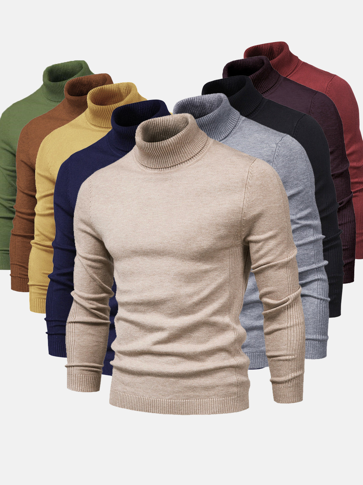 Camisola gola alta homem algodão lavável à máquina