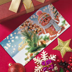 Kit de cartões de Natal com diamond painting 12 unidades Pai Natal e animais DIY