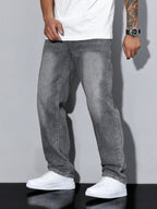 Jeans homem slim fit denim clássico em várias cores
