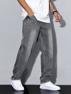 Jeans homem slim fit denim clássico em várias cores