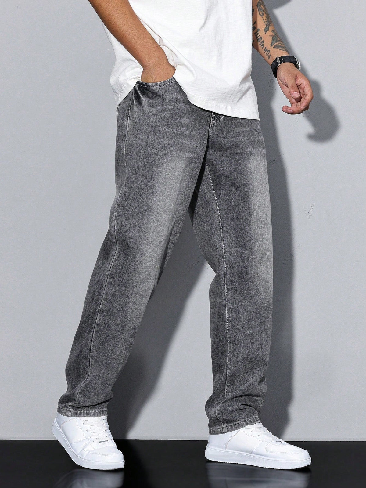 Jeans homem slim fit denim clássico em várias cores