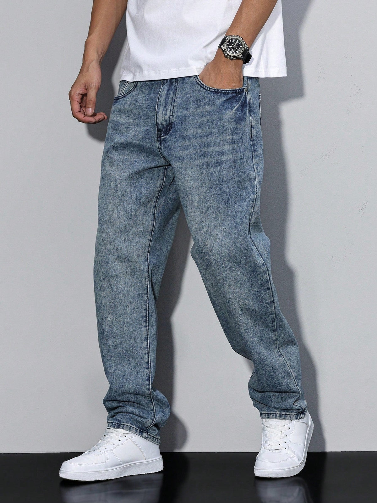 Jeans homem slim fit denim clássico em várias cores