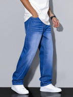 Jeans homem slim fit denim clássico em várias cores