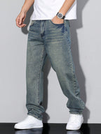 Jeans homem slim fit denim clássico em várias cores