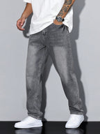 Jeans homem slim fit denim clássico em várias cores