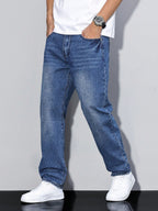 Jeans homem slim fit denim clássico em várias cores