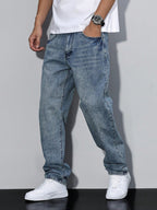 Jeans homem slim fit denim clássico em várias cores