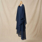 Conjunto chiffon feminino 2 peças blusa sobreposta e calça larga elegante