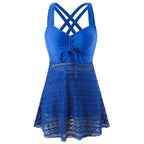 Conjunto tankini feminino bipeça com suporte ergonômico e corte clássico