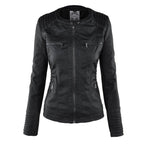 Jaqueta feminina com capuz e zíper slim fit, estilo biker urbano