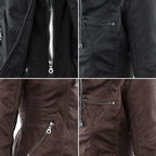 Jaqueta feminina com capuz e zíper slim fit, estilo biker urbano