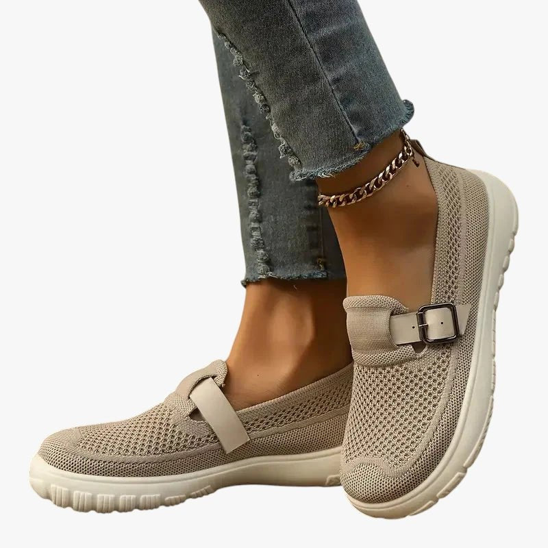 Sapatilhas femininas ortopédicas respiráveis com velcro slip-on
