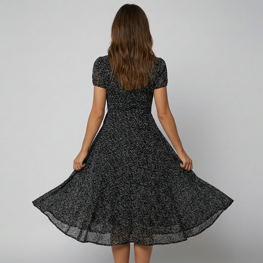 Vestido de Verão Floral | Corte A com Decote em V | Estampa Florida