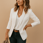 Blazer feminino manga longa regular fit ajustado
